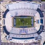 aerial photography of football stadium