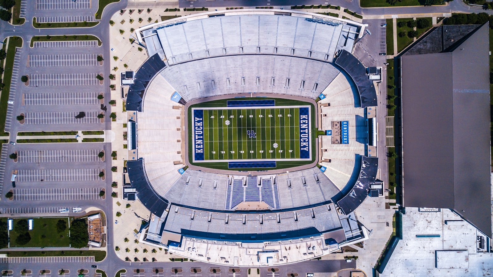 aerial photography of football stadium